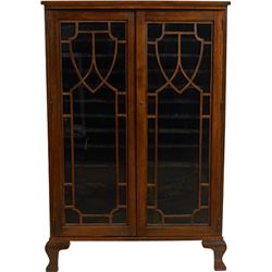 Large Wood Piano Roll Cabinet w/2 Glass-Front Doors.