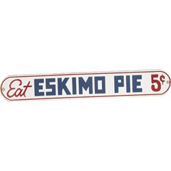 Eat Eskimo Pie 5 Cents Porcelain Sign.