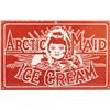 Image 1 : Arctic Maid Ice Cream Red & White Porcelain Sign.