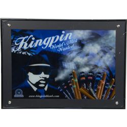 Kingpin Cigars Light-Up Wall Mount Advertising Sign.