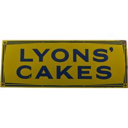 Lyons’ Cakes Blue & Yellow Porcelain Sign.