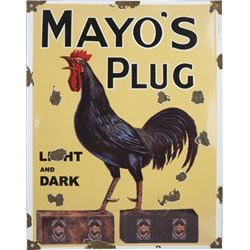 Mayo’s Plug Tobacco Curved Porcelain Advertisement Sign