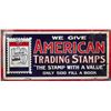 Image 1 : American Trading Stamps Embossed Tin Advertisement Sign