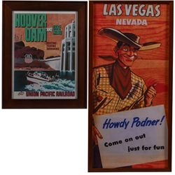 Lot Of 2 Las Vegas Posters In Frames.