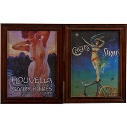 Lot Of 2 Advertisement Prints in Frames.