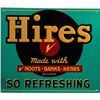 Image 1 : Hires Root Beer Embossed Tin Advertisement Sign.