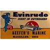 Image 1 : Evinrude Embossed Tin Advertisement Sign.