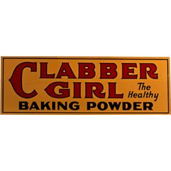 Clabber Girl Double-Sided Tin Advertisement Sign.