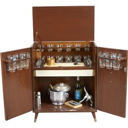 Vintage Rock-Ola Wood Light-Up Bar.