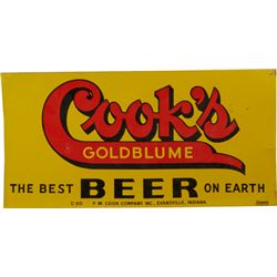 Cook’s Goldblum Double-Sided Tin Advertisement Sign.