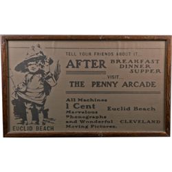 The Penny Arcade Euclid Beach Advertisement Sign.