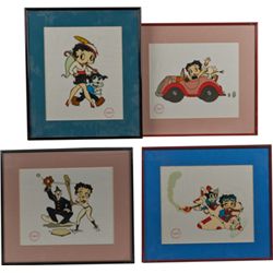 Lot Of 4 Betty Boop Serigraph Cels In Frame.
