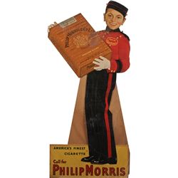 Large Philip Morris Cigarettes Die-Cut Cardboard.