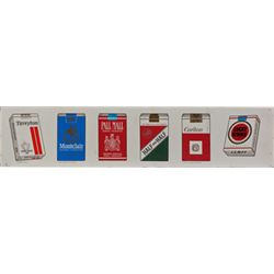 Cigarette Packs Tin Advertisement Sign.