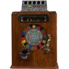 Image 1 : English Counter Wheel Slot Machine In Wood Cabinet.