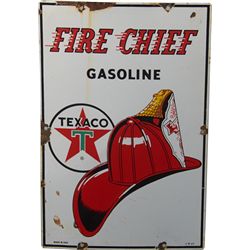 Texaco Fire Chief Gasoline Single-Sided Porcelain Sign.