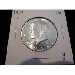 1964D Kennedy Half Dollar - UNC