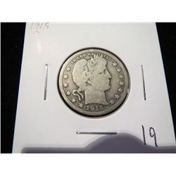 1915D Barber Silver Quarter