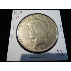 1927D Peace Silver Dollar