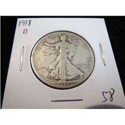 1918D Walking Liberty Half Dollar