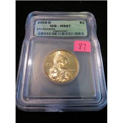 2003D Sacagawea Golden Dollar - ICG MS67