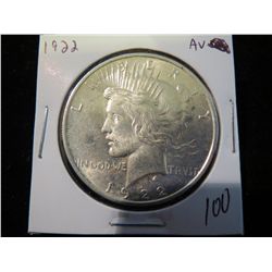 1922 Peace Silver Dollar -AU