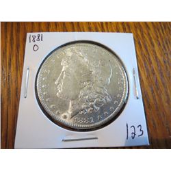 1881O Morgan Silver Dollar - AU+