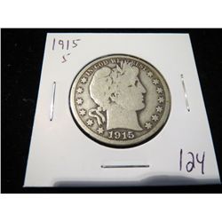 1915S Barber Half Dollar