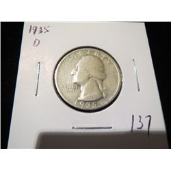 1935D Washington Silver Quarter