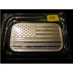 1 Oz .999 Silver Bar American Flag - Sealed in original plastic