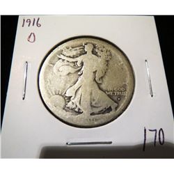 1916D Walking Liberty Half Dollar - AG