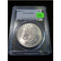 1884O Morgan Silver Dollar - PCGS MS63