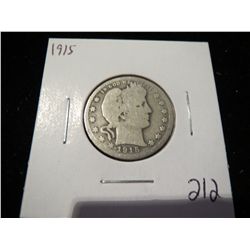 1915 Barber Silver Quarter