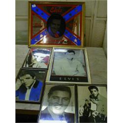 SIX FRAMED ELVIS PICTURE MIRRORS. 