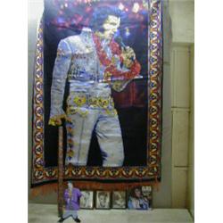 ELVIS PRESLEY POSTER, WALL CLOCK, THREE 