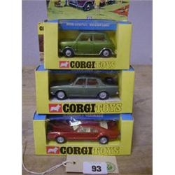 THREE BOXED CORGI MODELS MINI COOPER 334 