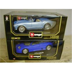 TWO BURAGO BOXED DIE CAST MODELS, LANCIA 