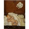Image 1 : SMALL LEATHER CASE CONTAINING DOLL, BABY 