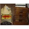 Image 1 : OAK CIGAR BOX, TABLE LIGHTERS, BOX WITH 