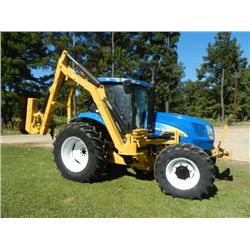 2008 NEW HOLLAND T6070 4x4 FARM TRACTOR W/ SIDE BOOM MOWER, S/N Z8BD13538, 3 PTH, PTO, 3 hyd remotes