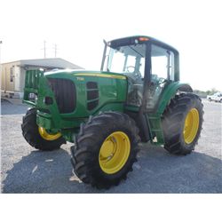 2010 JOHN DEERE 7130 4X4 FARM TRACTOR, S/N L07130B629173, 97 HP, 3 PTH, PTO, 3 hyd remotes, ECAB w/A