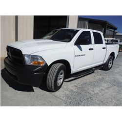 2012 DODGE RAM 1500 CREW CAB 4X4 PICKUP, S/N 1C6RD7KP7CS283284, V8 gas, A/T, A/C, ram boxes, odomete