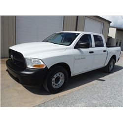 2012 DODGE RAM 1500 CREW CAB 4X4 PICKUP, S/N 1C6RD7KP0CS231558, V8 gas, A/T, A/C, odometer reading 5