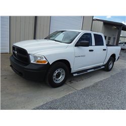 2012 DODGE RAM 1500 CREW CAB 4X4 PICKUP, S/N 1C6RD7KP4CS231563, V8 gas, A/T, A/C, odometer reading 6