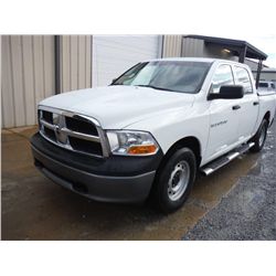 2011 DODGE RAM 1500 CREW CAB 4X4 PICKUP, S/N 1D7RV1CP6BS618976, V8 gas, A/T, A/C, bed cover, odomete