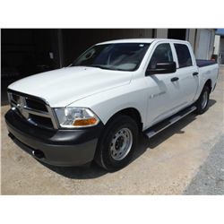 2011 DODGE RAM 1500 CREW CAB 4X4 PICKUP, S/N 1D7RV1CP6BS687537, V8 gas, A/T, A/C, bed cover, odomete