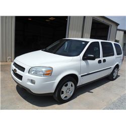 2008 CHEVROLET UPLANDER, S/N 1GNDV23W28D199689, V6 gas, A/T, A/C, odometer reading 67,932 miles
