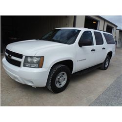 2008 CHEVROLET SUBURBAN LS 4X4, S/N 3GNGK26K78G239203, V8 gas, A/T, A/C, odometer reading 105,000 mi