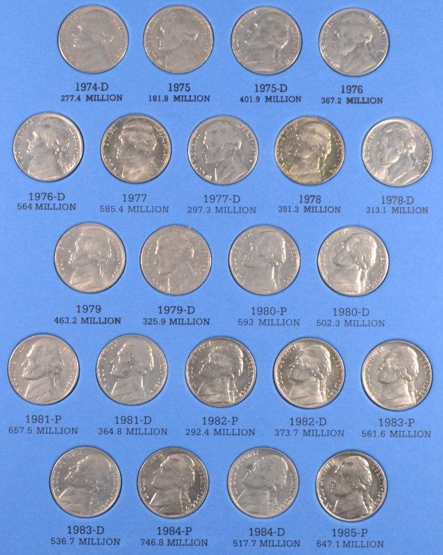 COMPLETE SET of JEFFERSON NICKELS, 19382013, IN WHITMAN ALBUMS
