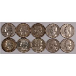 LOT of (10) SILVER WASHINGTON QUARTERS